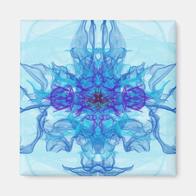 BLAUE RAUCHEN - Fraktal Art - Magnet (Vorne)