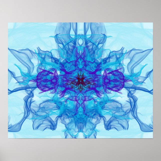 BLAUE RAUCHEN - Fraktal Art - Poster (Vorne)