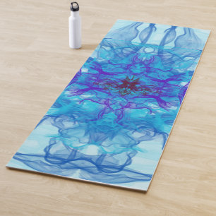 BLAUE RAUCHEN - Fraktal Art - Yogamatte