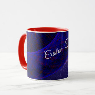 Blaue Raum-Donuts geometrische Kaffeetasse