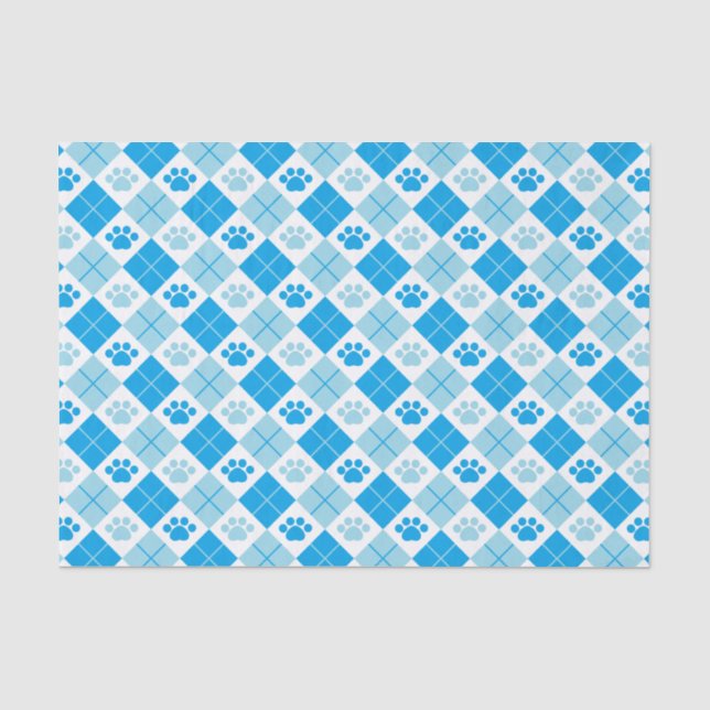 Blaue Raute Druckmuster Seidenpapier (Vorderseite)