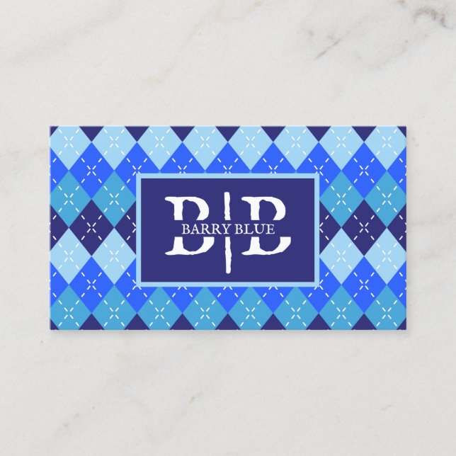 Blaue Raute Einzigartiges Branding Visitenkarte (Vorderseite)