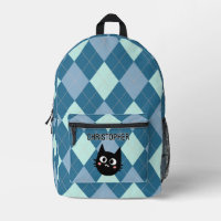 Blaue Raute, Schwarze Katze Personalisiert