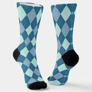 Blaue Raute Vintages Muster Socken