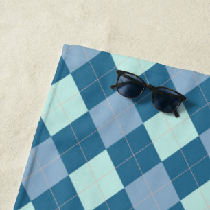 Blaue Raute Vintages Muster Strandtuch
