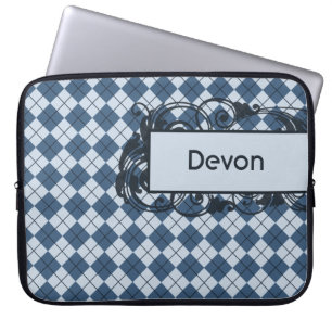 Blaue Rauten-personalisierte Laptop-Tasche 15 Zoll Laptopschutzhülle