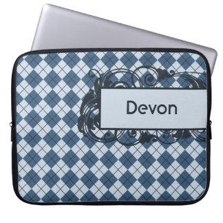 Blaue Rauten-personalisierte Laptop-Tasche 15 Zoll Laptopschutzhülle