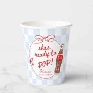 Blaue Ready To Pop Soda Pop Cola Baby Shower Papie Pappbecher