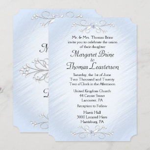 Blaue Reben Einladungen für Hochzeiten 5" x 7"