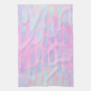 Blaue Rechteck-Formen auf rosa Hintergrund Geschirrtuch