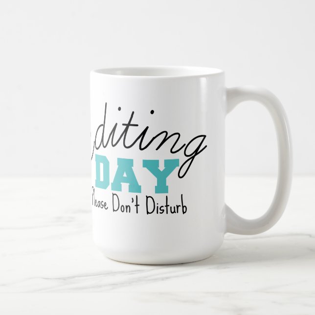 Blaue redigierende TagesTasse Kaffeetasse (Rechts)
