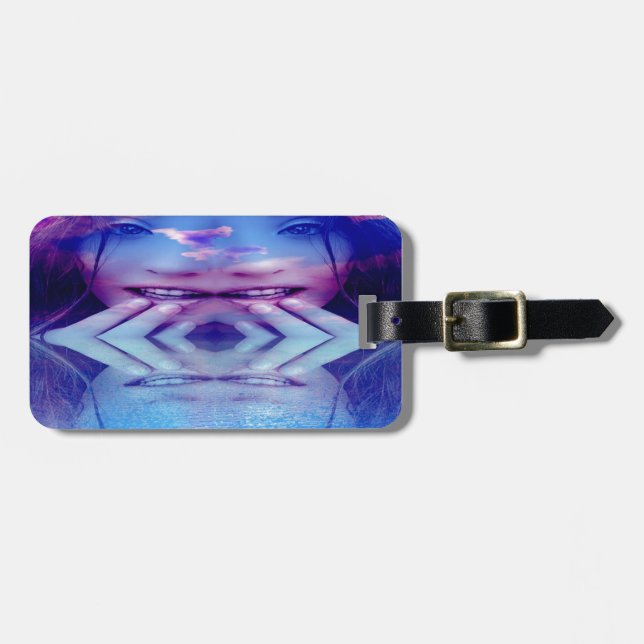 Blaue Reflektion Gepäckanhänger (Vorderseite horizontal)