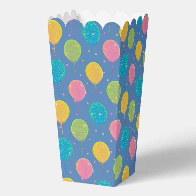 Blaue Regenbogenballons Geschenkschachtel (Vorderseite)