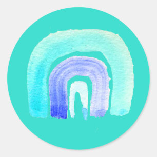 Blaue Regenbogenfarbe Liebe Runder Aufkleber