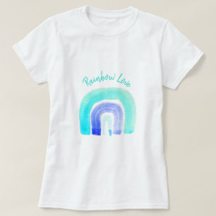 Blaue Regenbogenfarbe Liebe T-Shirt