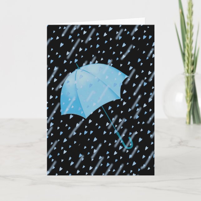 BLAUE REGENSCHIRM-DUSCHEN DER LIEBE durch SHARON Karte (Vorderseite)