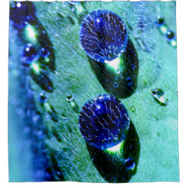 Blaue Regentropfen Wasserperlen, Tube Duschvorhang