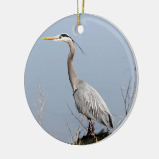 Blaue Reiher-Keramik-Weihnachtsverzierung Keramik Ornament