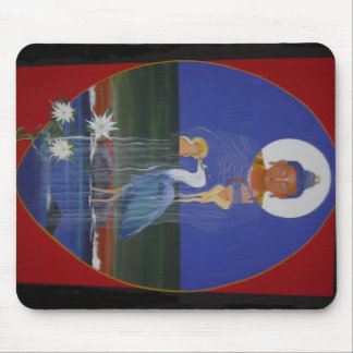 Blaue Reiher-Zen-Buddhist-Mitte Mousepad