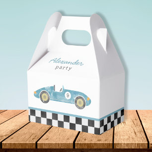 Blaue Rennwagen Geburtstag Geschenkschachtel