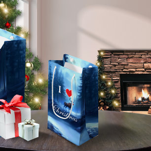 Blaue Rentiere - Maßgeschneiderte Weihnachten Kleine Geschenktüte