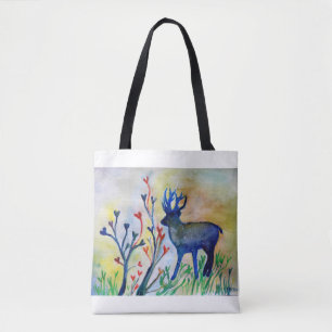 Blaue Rentierfische Liebe Bäume Aquädukte Tasche P