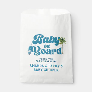 Blaue Retro-Baby-An-Bord-Surf-Baby-Party  Geschenktütchen