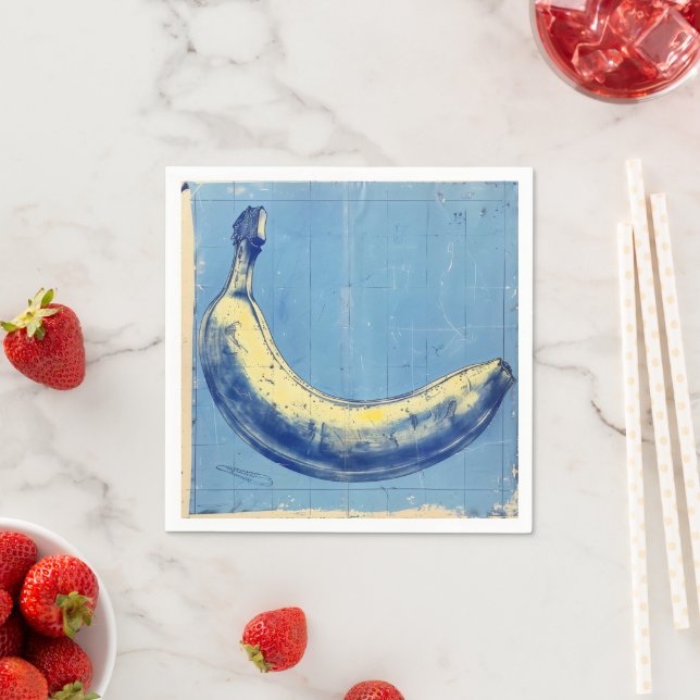 Blaue Retro-Banane Serviette (Beispiel)