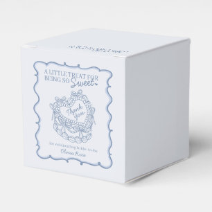 Blaue Retro-Herz-Coquette-Torte Brautparty Geschenkschachtel