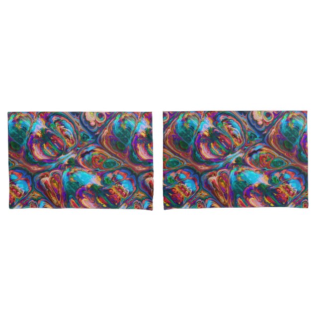 Blaue retro Kissen-Hüllen des Trendy lila Aqua Kissenbezug (Vorderseite-Set)
