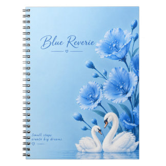 Blaue Reverie-Blumentagebuchhülle – Elegantes Blau Notizblock