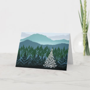 Blaue Ridge-Weihnachtsgrußkarte Feiertagskarte