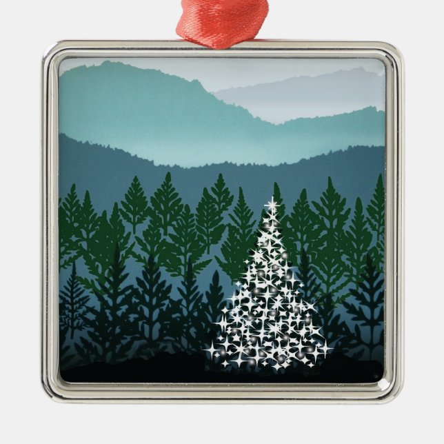 Blaue Ridge-Weihnachtsverzierung Ornament Aus Metall (Vorne)