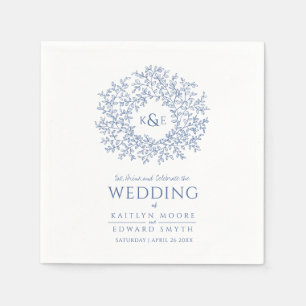 Blaue Ringelblume, Mono Art Hochzeit Serviette
