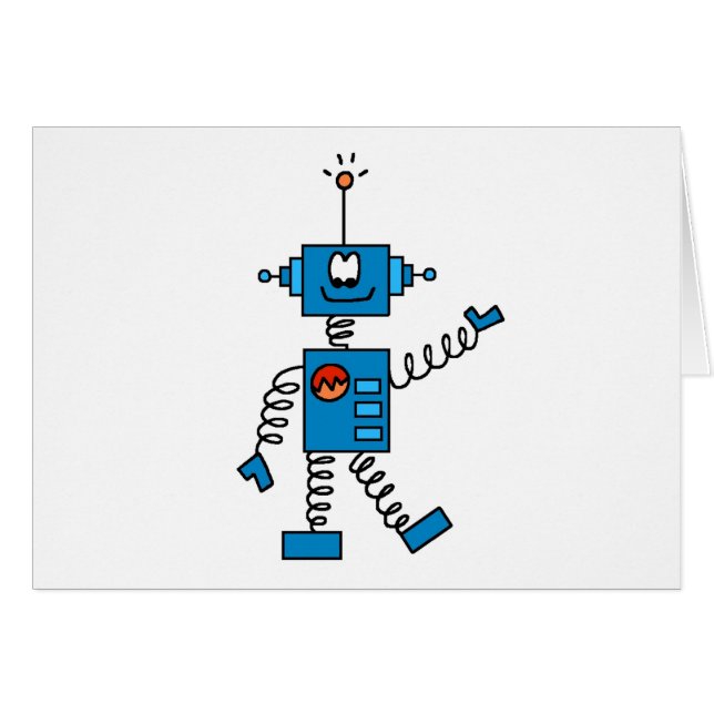 Blaue Roboter-T-Shirts und Geschenke (Vorderseite (Horizontal))