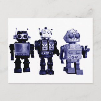 blaue Robotereinladung Einladung