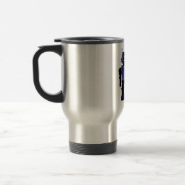 blaue Roboterreise-Tasse Reisebecher