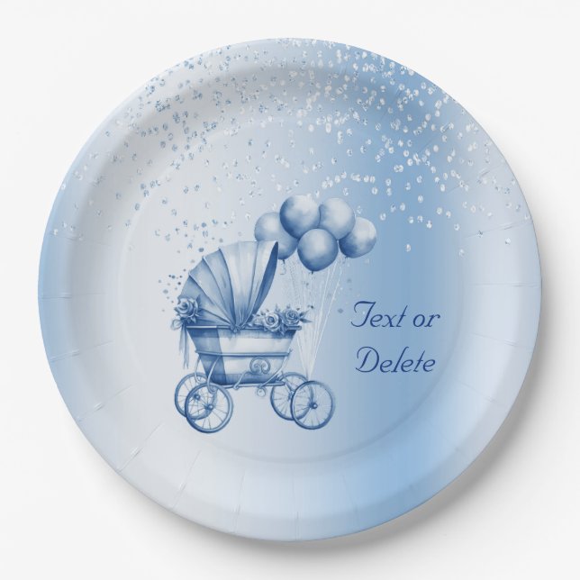 Blaue Rollenpapierplatte Pappteller (Vorderseite)