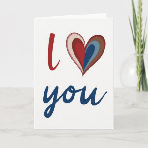 Blaue Romantische Ich-liebe-dich-Karte Karte
