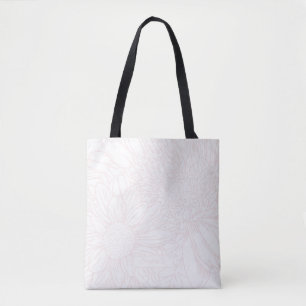 Blaue Rosa Chrysanthemen Linienzeichnung mit Namen Tasche