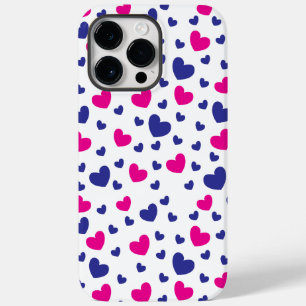 Blaue rosa Herzen Muster Valentinstag Case-Mate iPhone 14 Pro Max Hülle
