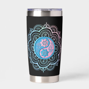 Blaue & rosa Mandala-Wasserflasche Thermobecher
