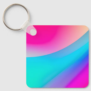 Blaue rosa Ombre-Wasserfarbe abstrakt pastell Schlüsselanhänger