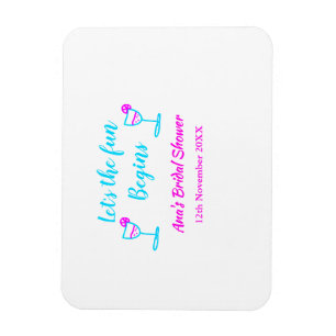 Blaue rosa Reben Glas Junggesellinnenabschied Lass Magnet