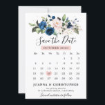 Blaue Rosa Rose Blumenkalender Save The Date<br><div class="desc">Die elegante und moderne romantische, geometrische Aquarellkalender-Save the Date mit Blumenstrauß, Navy Blau, Rosa Rosa, Lila, pfirsichfarbene Rose mit passendem Blattwerk. Ideal für einen Herbst / Hochzeitsmitte. Weitere passende Designs und Variationen finden Sie in meinem "Blitzweddingpaperie" Shop. Und zögern Sie nicht, mich für weitere Anpassungen oder Matching-Produkte zu kontaktieren</div>