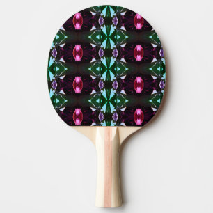 Blaue Rosa Schwarze Lila Edelsteine Muster Tischtennis Schläger