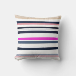 Blaue Rosa und Sandstreifen Kissen