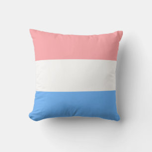 Blaue Rosa und weiße Pastellfarben Streifen Kissen
