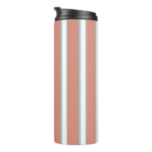 Blaue, rosa und weiße Streifen Thermosbecher