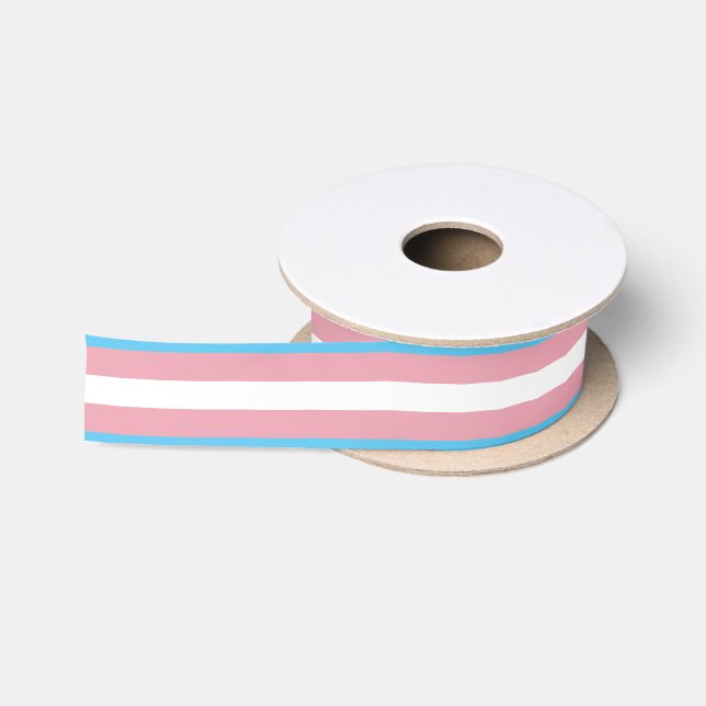 Blaue rosa weiße Streifen des Transgender-Stolz-| Satinband (Spule)